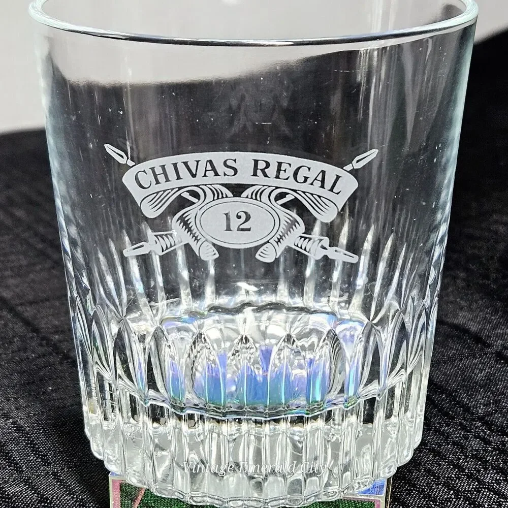 Chivas Regal Vtg Scotch Whiskey Drinking Glass Made by VONPOK Italy On The Rocks